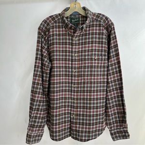 Vintage woolrich flannel button up shirt - heavy - plaid - orange